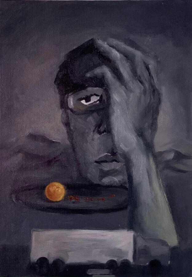 « Sự nhẫn nại của ánh sáng », 2020, sơn dầu trên bìa bồi vải, 19 x 27 cm.