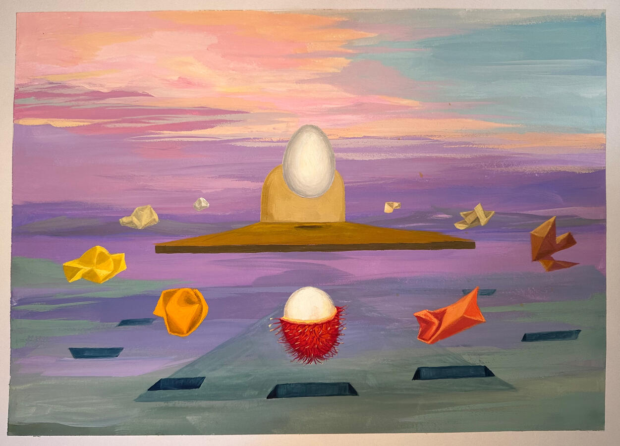 Sự biến đổi, 2026, gouache, 38,5 x 28,5 cm